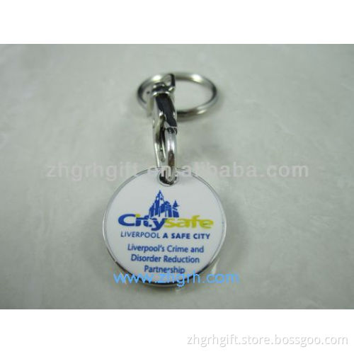 designated logo trolley coin keychain token coin keychain